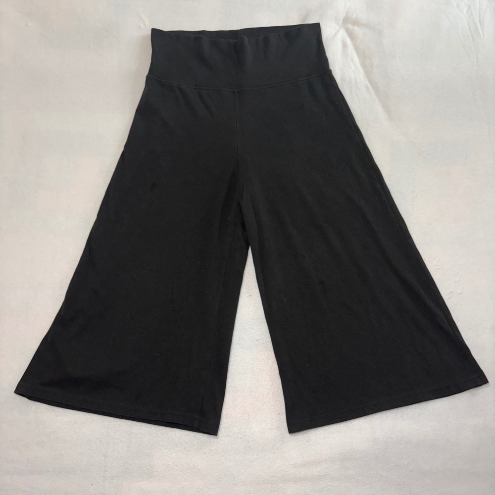 90s GW Sport Black Wide Leg Goucho Pants Culottes Womens L Whimsigoth USA Made